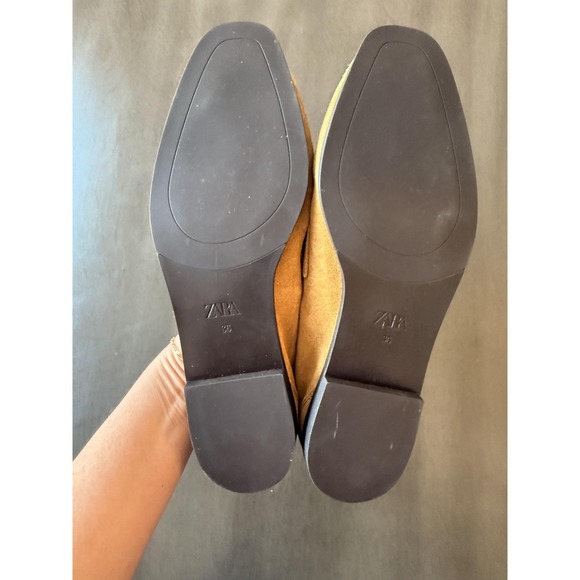 Zara Shoes Womens Size 5.5 Brown Suede Loafers Slip On Cushioned Flats - Picture 8 of 16